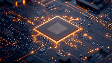 Microchip evolution in digital circuitry powering modern technology and AI advancements.