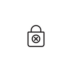 Lock error icon. Broken lock, error icon. Security issue, lock malfunction.