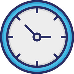 Household Clock vector icon in color outline style 