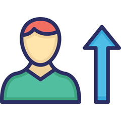 Candidate Growth vector icon in color outline style 