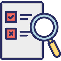 File Review vector icon in color outline style 