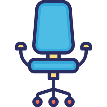 blue office chair icon clip art preview