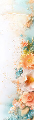 Fototapeta premium A painting of a flower with a blue background. The painting is full of bright colors and has a happy, cheerful mood