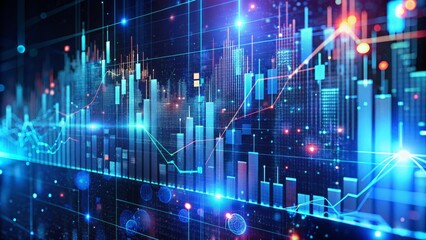 Obraz premium Abstract Animated Background Featuring Random Numbers in a Dynamic Field for Tech and Data Visualization Concepts