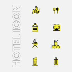 simple icon pack for hotel and vacation theme