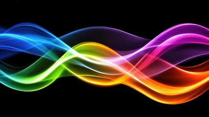 Naklejka premium Colorful waves of light create a dynamic and vibrant abstract design.