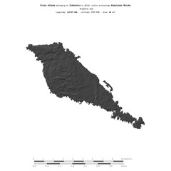 Pulau Aiduma. Indonesia. Shape on white. Bilevel © zelwanka