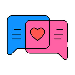 loving correspondence line icon vector. loving correspondence sign. isolated symbol illustration