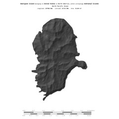 Amatignak Island. United States. Shape on white. Bilevel © zelwanka