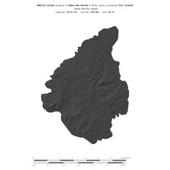 Ambitle Island. Papua New Guinea. Shape on white. Bilevel © zelwanka