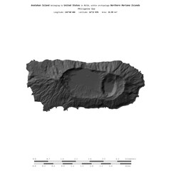 Anatahan Island. United States. Shape on white. Bilevel © zelwanka