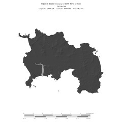 Anjwa-do Island. South Korea. Shape on white. Bilevel © zelwanka