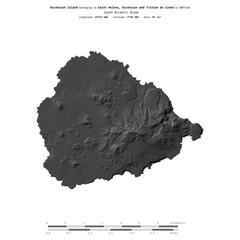 Ascension Island. Saint Helena, Ascension and Tristan da Cunha. Shape on white. Bilevel © zelwanka
