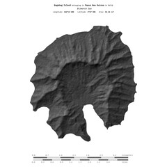 Bagabag Island. Papua New Guinea. Shape on white. Bilevel © zelwanka