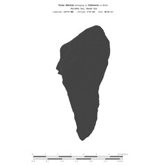 Pulau Bakalan. Indonesia. Shape on white. Bilevel © zelwanka