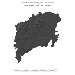 Pulau Banggi. Malaysia. Shape on white. Bilevel © zelwanka