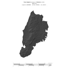 Pulau Bangkulu. Indonesia. Shape on white. Bilevel © zelwanka