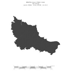 Fototapeta premium Belle-Ile. France. Shape on white. Bilevel