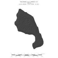 Pulau Binongko. Indonesia. Shape on white. Bilevel © zelwanka