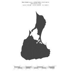 Block Island. United States. Shape on white. Bilevel © zelwanka