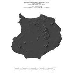 Boa Vista Island. Cape Verde. Shape on white. Bilevel © zelwanka