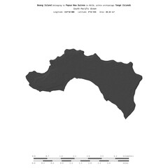 Boang Island. Papua New Guinea. Shape on white. Bilevel © zelwanka