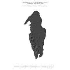 Buka Island. Papua New Guinea. Shape on white. Bilevel © zelwanka