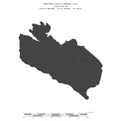 Pulau Bulan. Indonesia. Shape on white. Bilevel © zelwanka