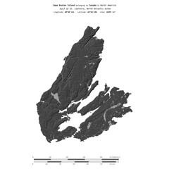 Cape Breton Island. Canada. Shape on white. Bilevel © zelwanka
