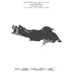 Cayo Coco Island. Cuba. Shape on white. Bilevel © zelwanka