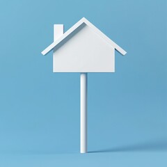 3D Signpost Icon: Property for Sale or Rent Illustration Logo
