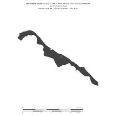 Cayo Fragoso Island. Cuba. Shape on white. Bilevel © zelwanka