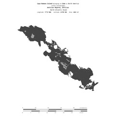 Cayo Romano Island. Cuba. Shape on white. Bilevel © zelwanka