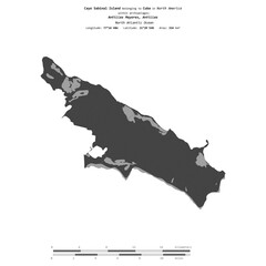 Cayo Sabinal Island. Cuba. Shape on white. Bilevel © zelwanka