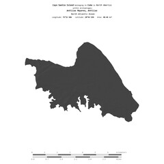 Cayo Saetia Island. Cuba. Shape on white. Bilevel © zelwanka