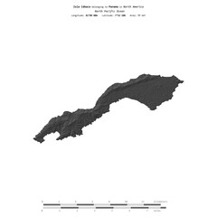 Isla Cebaco. Panama. Shape on white. Bilevel © zelwanka