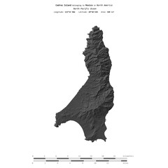 Cedros Island. Mexico. Shape on white. Bilevel © zelwanka