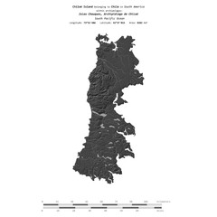 Chiloe Island. Chile. Shape on white. Bilevel © zelwanka