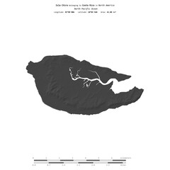 Isla Chira. Costa Rica. Shape on white. Bilevel © zelwanka