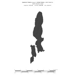 Conanicut Island. United States. Shape on white. Bilevel © zelwanka