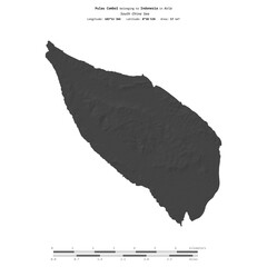 Pulau Combol. Indonesia. Shape on white. Bilevel © zelwanka
