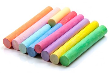 Fototapeta premium Chalk Isolated on White Background for Creative Projects, Education, and Art Supplies - Perfect for Drawing and Writing