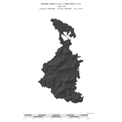 Dolsando Island. South Korea. Shape on white. Bilevel © zelwanka