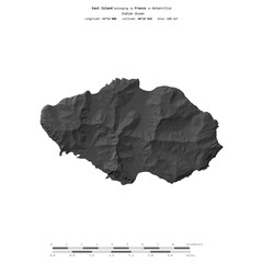 East Island. France. Shape on white. Bilevel © zelwanka