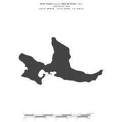 Emirau Island. Papua New Guinea. Shape on white. Bilevel © zelwanka