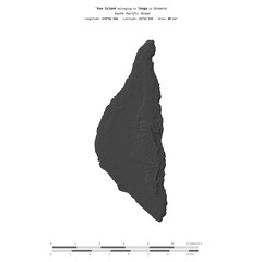 'Eua Island. Tonga. Shape on white. Bilevel © zelwanka