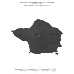 Faial Island. Portugal. Shape on white. Bilevel © zelwanka