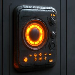 Fototapeta premium 3D Control Panel Icon: Interface for Robot Management Illustration Logo