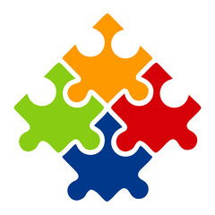 Fototapeta premium Puzzle theme Multicolor