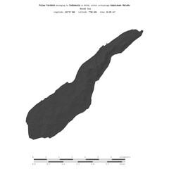 Pulau Fordate. Indonesia. Shape on white. Bilevel © zelwanka